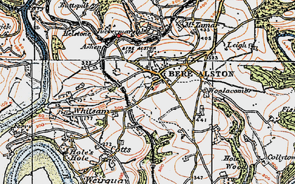 Old map of Bere Alston in 1919