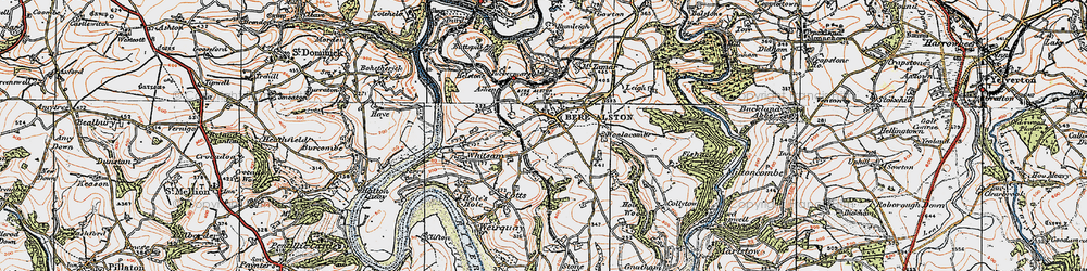 Old map of Bere Alston in 1919