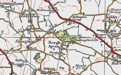 Old map of Bergh Apton in 1922
