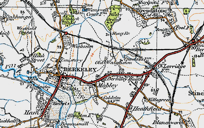 Old map of Berkeley Heath in 1919