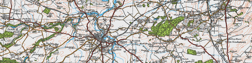 Old map of Rodden in 1919
