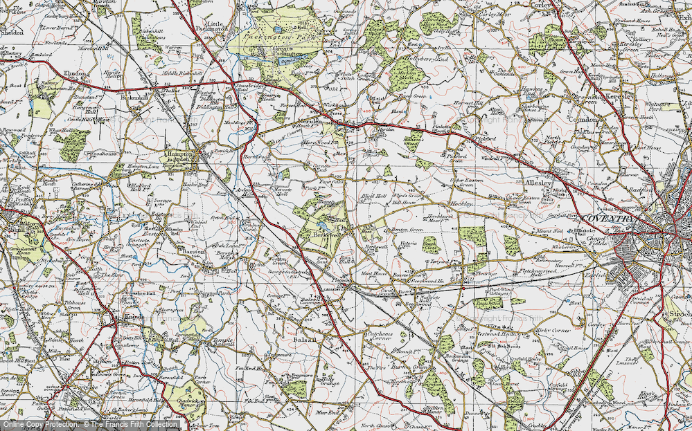 Old Map of Berkswell, 1921 in 1921