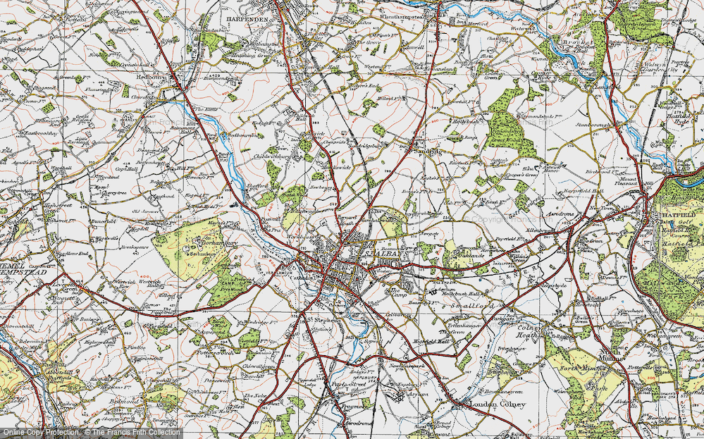Old Map of Bernards Heath, 1920 in 1920
