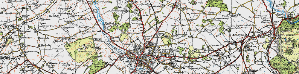 Old map of Bernards Heath in 1920