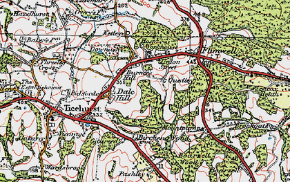 Old map of Boarzell Wood in 1920