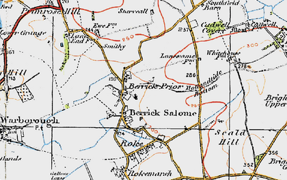 Old map of Berrick Prior in 1919