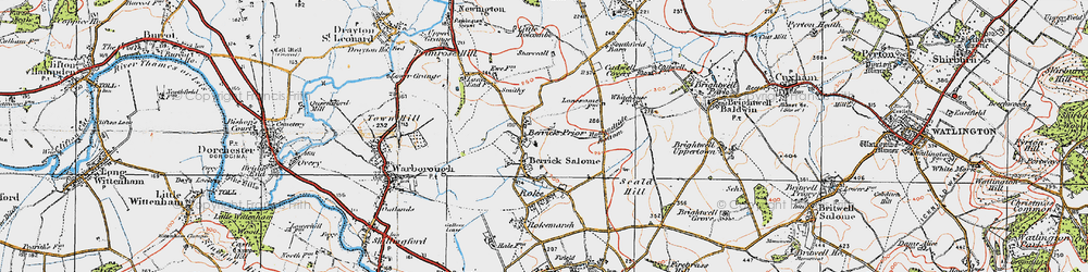 Old map of Berrick Salome in 1919