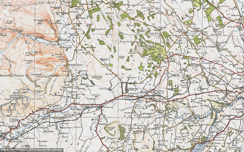 Old Map of Berrier, 1925 in 1925