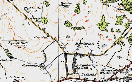 Old map of Berrier in 1925
