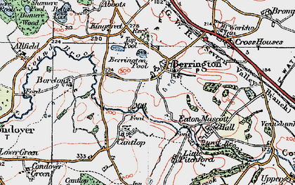 Old map of Betton Abbots in 1921