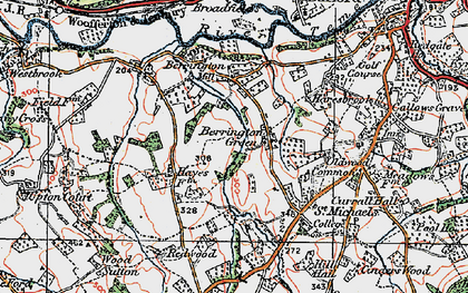 Old map of Berrington Green in 1920