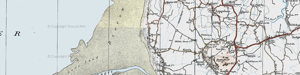 Old map of Berrow in 1919