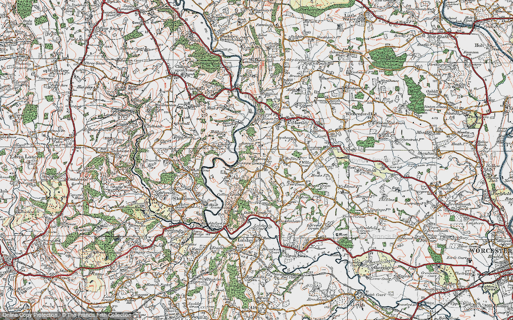 Old Map of Historic Map covering Berrow Hill in 1920