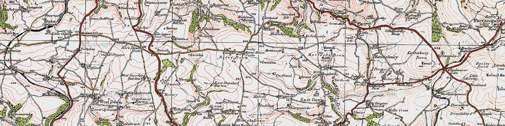 Old map of Berry Down in 1919