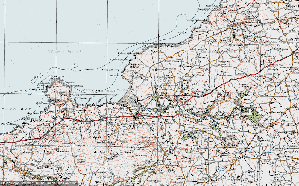 Old Map of Historic Map covering Wynston in 1923