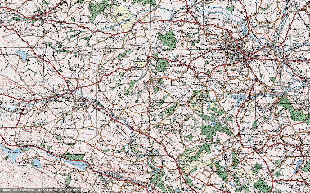 Old Map of Berry Moor, 1924 in 1924