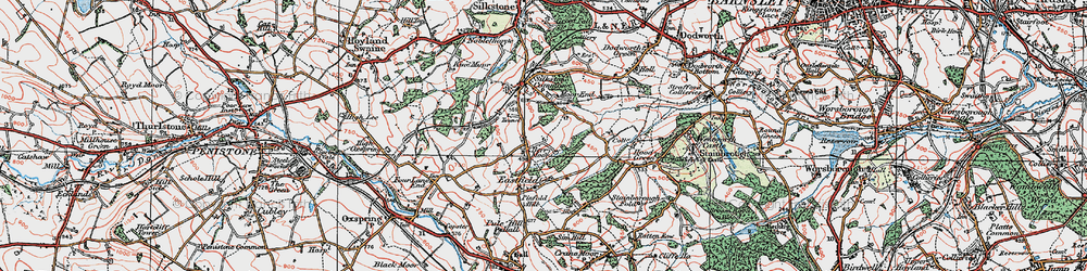 Old map of Berry Moor in 1924