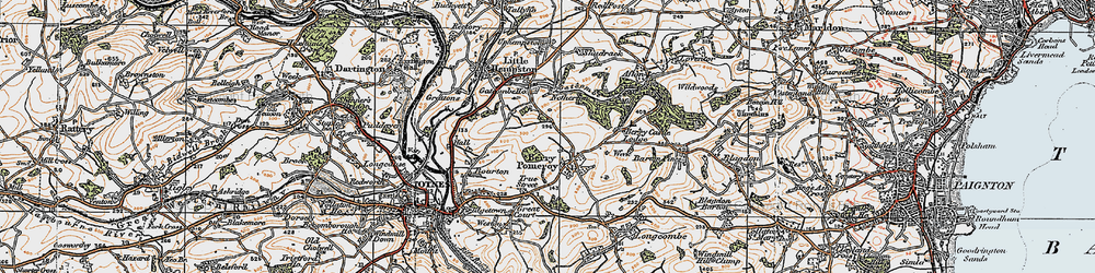 Old map of Berry Pomeroy in 1919