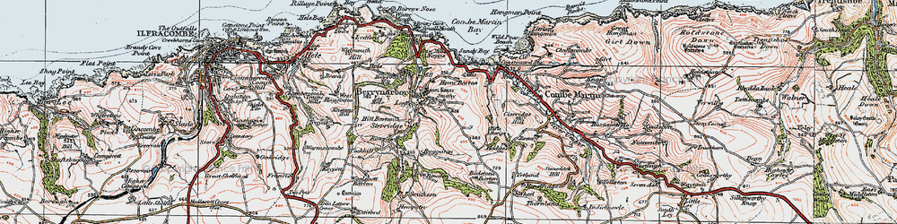 Old map of Berrynarbor in 1919