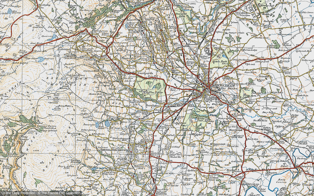 Old Map of Bersham, 1921 in 1921
