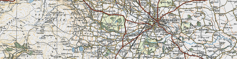 Old map of Bersham in 1921