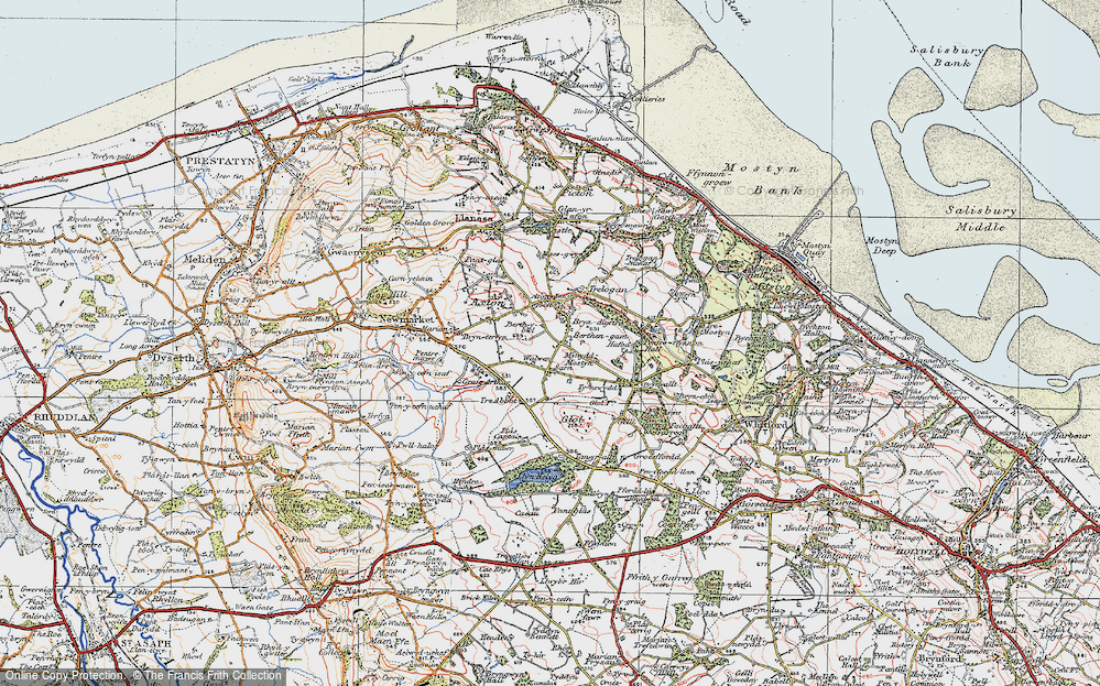 Old Map of Berthengam, 1924 in 1924