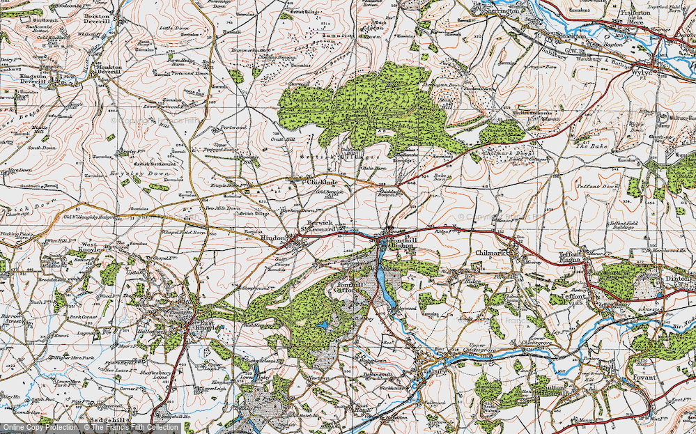 Old Map of Berwick St Leonard, 1919 in 1919