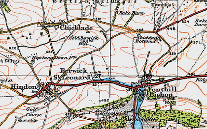 Old map of Berwick St Leonard in 1919