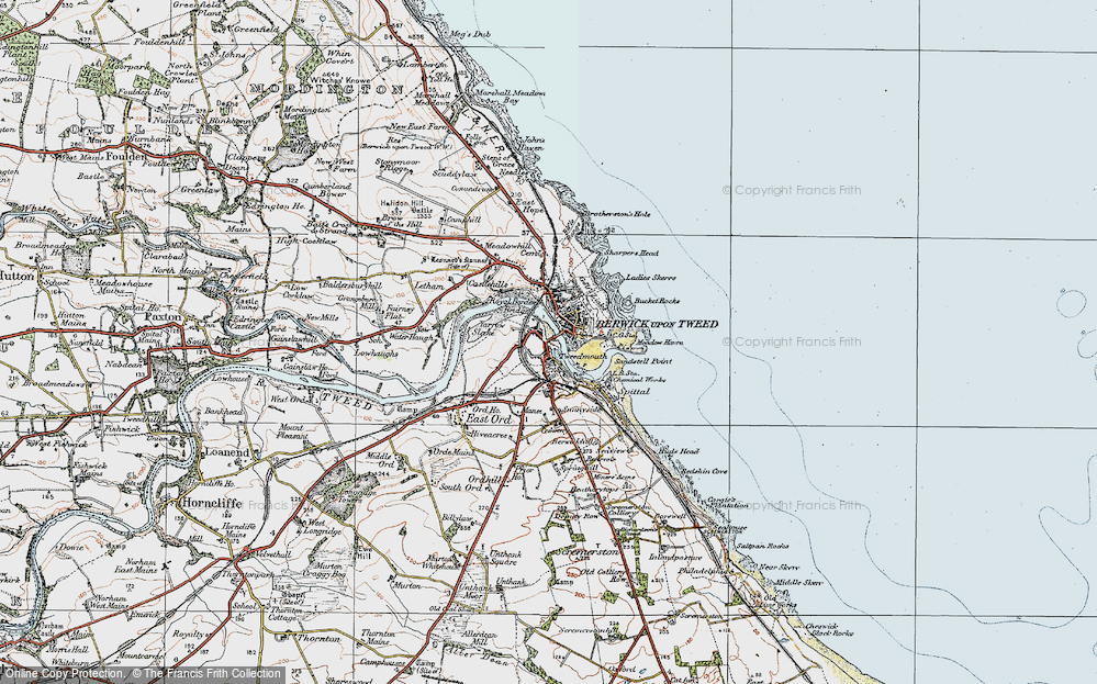 Old Map of Berwick-upon-Tweed, 1926 in 1926