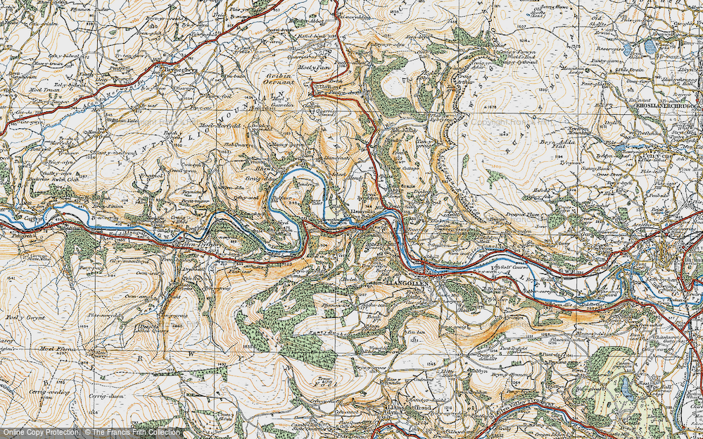 Old Map of Berwyn, 1921 in 1921
