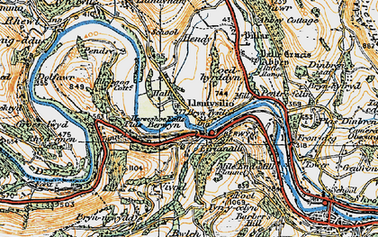 Old map of Berwyn in 1921