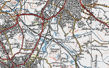 Old map of Bescot in 1921