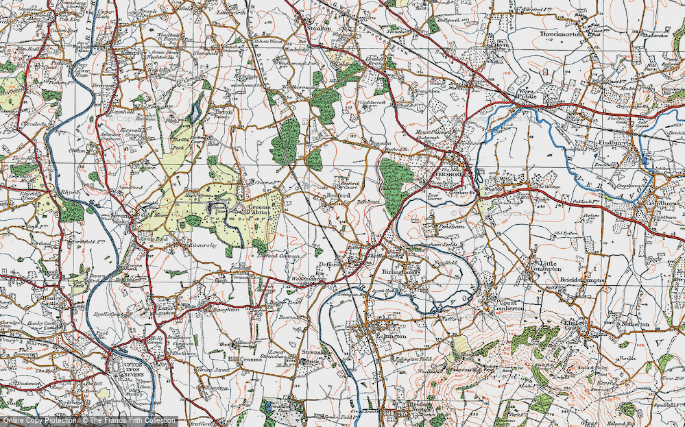 Old Map of Historic Map covering Besford Court in 1919