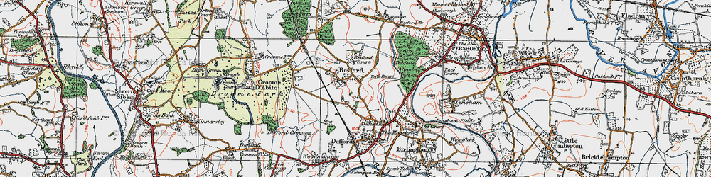 Old map of Besford in 1919