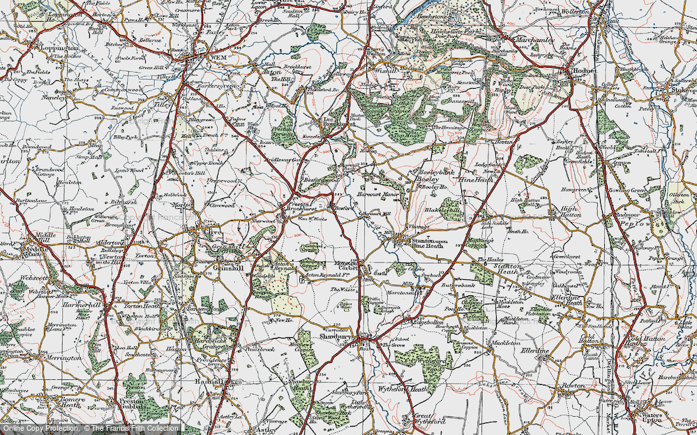 Old Map of Besford, 1921 in 1921