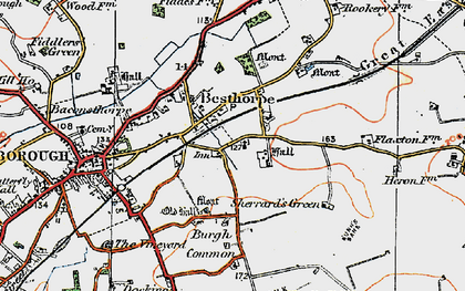 Old map of Besthorpe in 1921