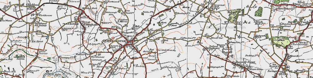 Old map of Besthorpe in 1921
