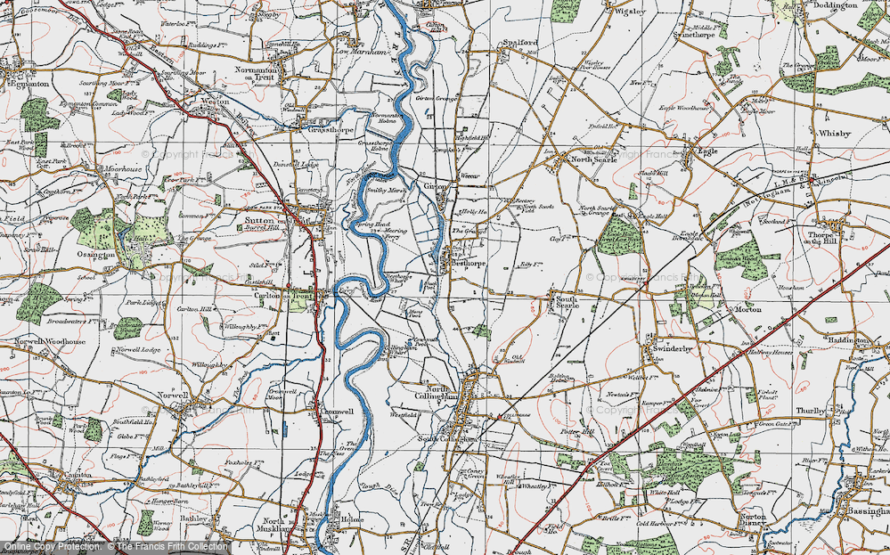 Old Map of Besthorpe, 1923 in 1923