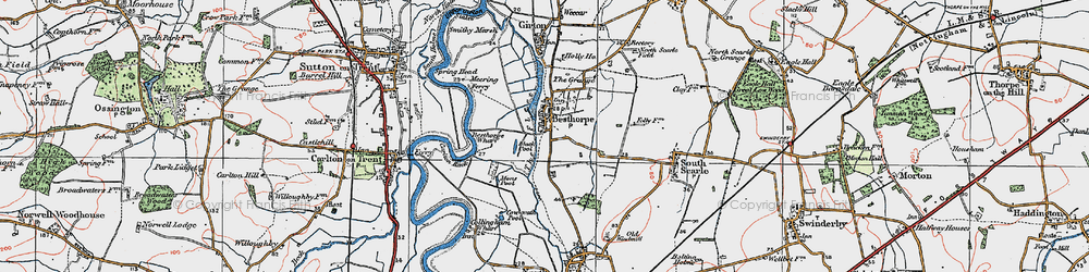 Old map of Besthorpe in 1923