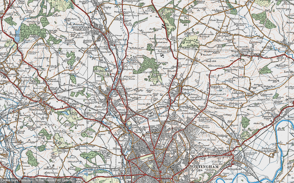 Old Map of Bestwood, 1921 in 1921
