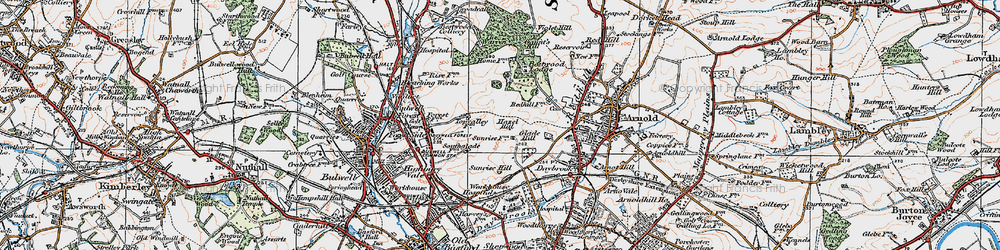 Old map of Bestwood in 1921