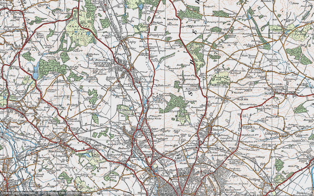 Old Map of Bestwood Village, 1921 in 1921