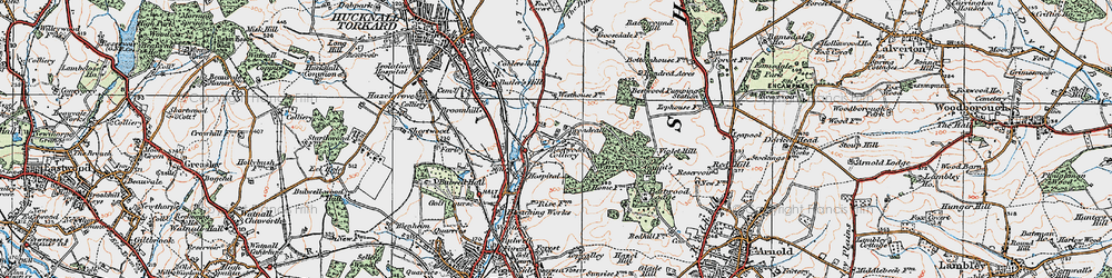 Old map of Bestwood Village in 1921