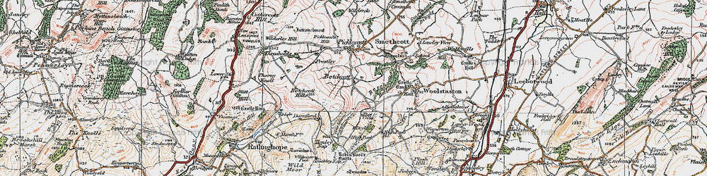 Old map of Betchcott Hollow in 1921