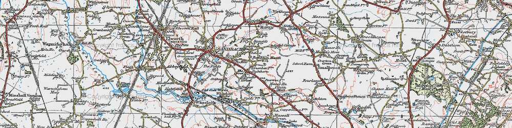 Old map of Betchton Heath in 1923