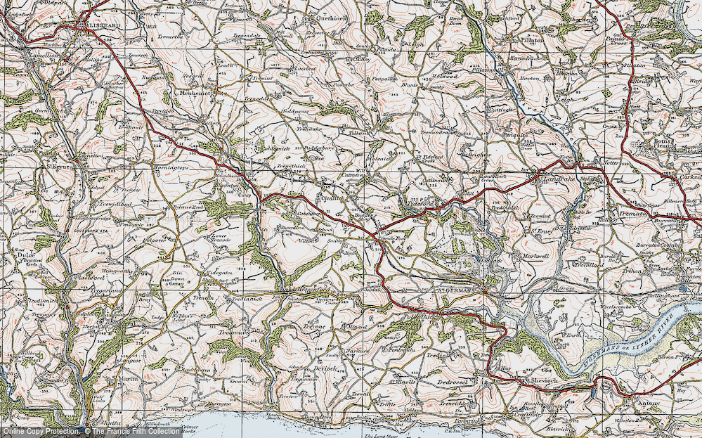 Old Map of Historic Map covering Bonyalva in 1919