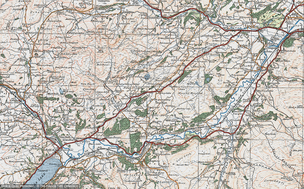 Old Map of Historic Map covering Blaen Cwm in 1922