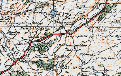 Old map of Bod Elith in 1922