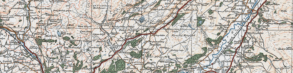Old map of Bod Elith in 1922