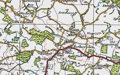 Old map of Bethersden in 1921